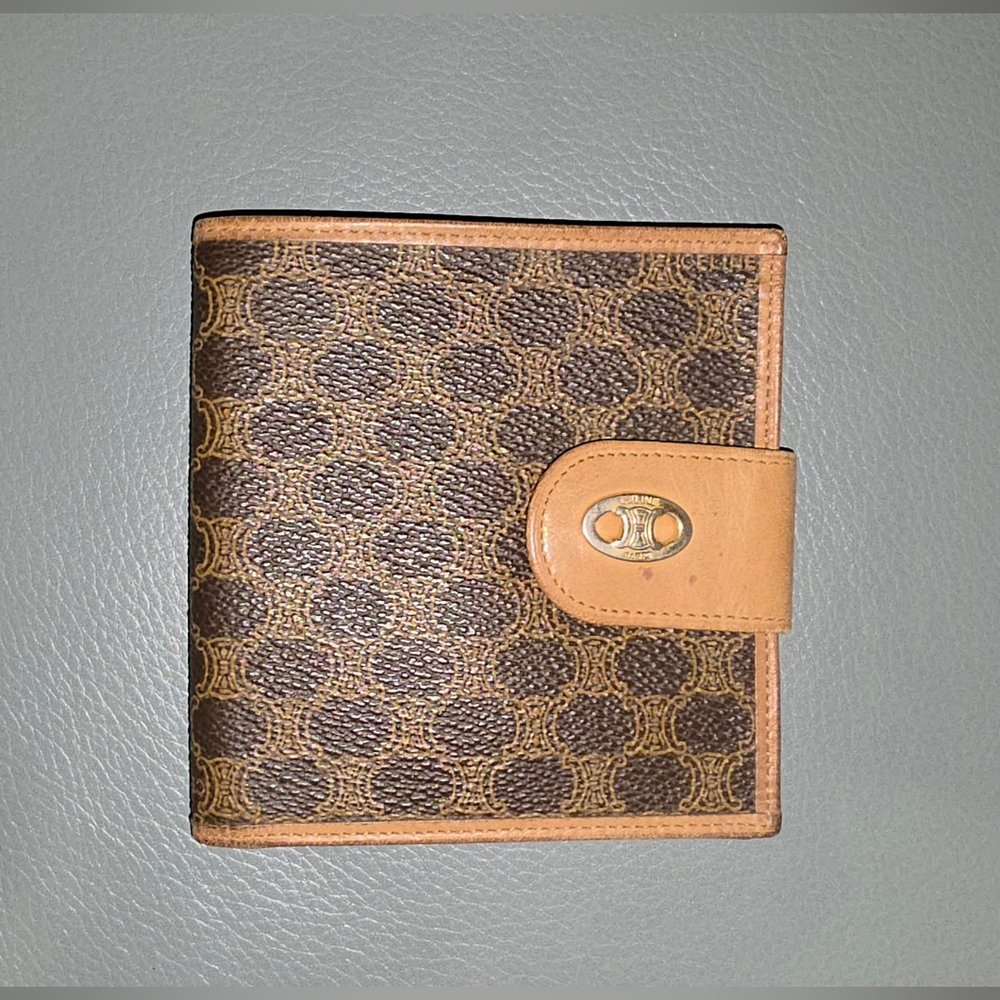 Céline Brown Compact Monogram Macadam Bifold Wallet